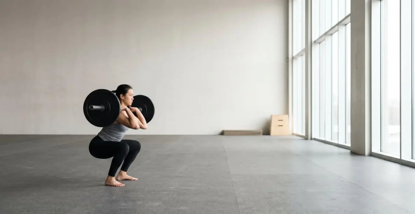 Athlete performing isometric hold at bottom squat position for knee bulletproofing