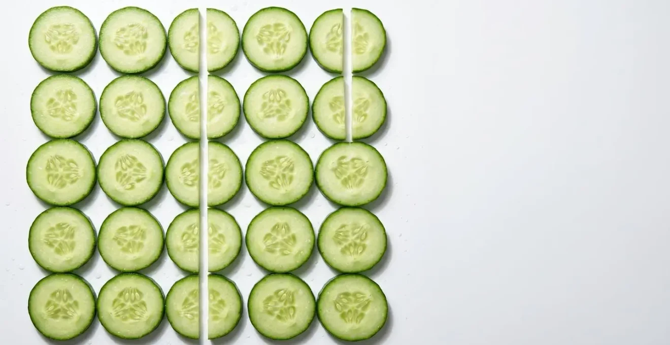 Cross-section of cucumber cells showing structured water and fiber network