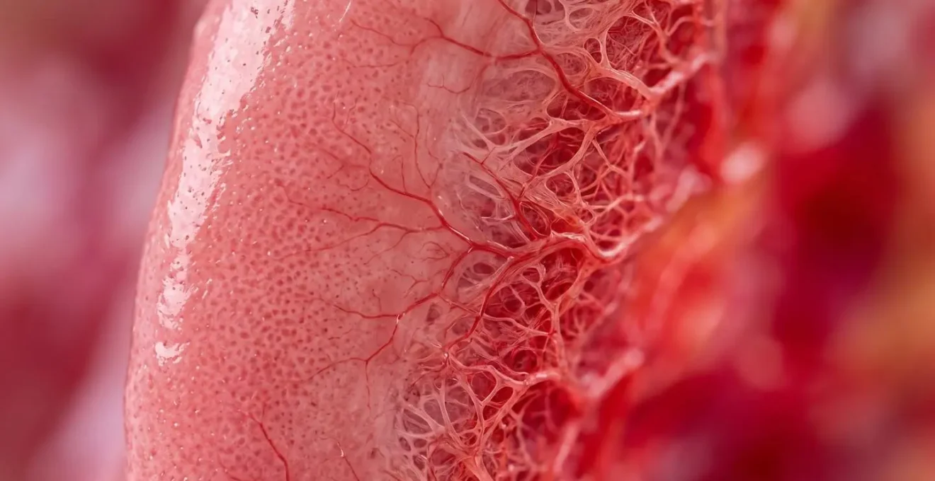 Macro photograph showing the connection between oral health and heart disease