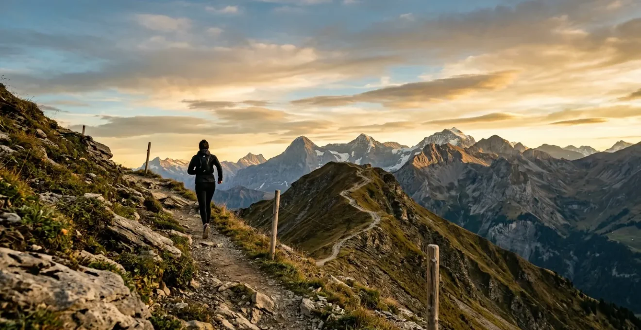 Individual climbing rocky path symbolizing resilience development